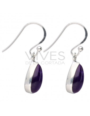 Pendientes Gota de Amatista en Plata...