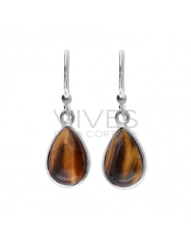 925 Sterling Silver Tiger Eye Drop...