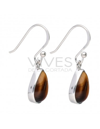 925 Sterling Silver Tiger Eye Drop...