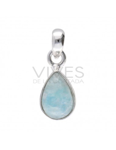 Pingente de gota aquamarine em Prata...