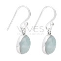 Small Oval Aquamarine Earrings in 925 Sterling Silver