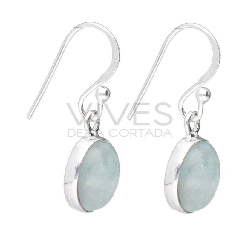 Orecchini Ovale di Acquamarina Piccoli in Argento Sterling 925