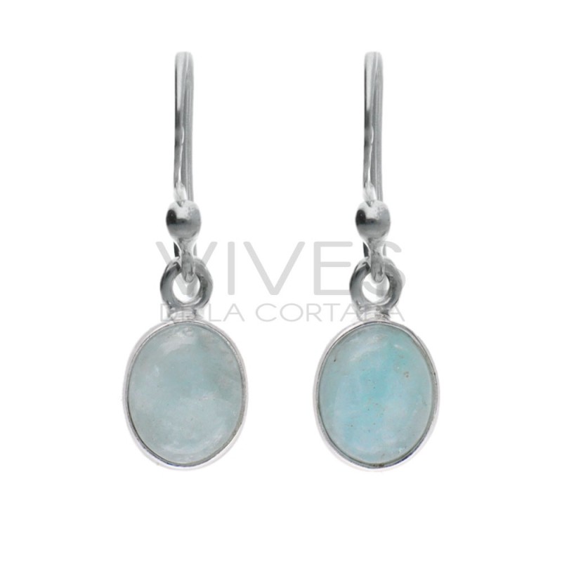 Orecchini Ovale di Acquamarina Piccoli in Argento Sterling 925