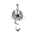 Dragon Pendant Open Wings em Punta de Cuarzo L em Sterling Silver 925