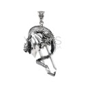 Pendentif Dragon en argent 925 avec ailes fermées en pointe de quartz