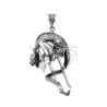 Pendentif Dragon en argent 925 avec ailes fermées en pointe de quartz