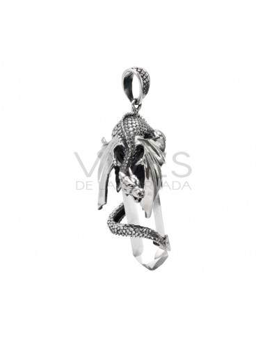Pendentif Dragon en argent 925 avec...