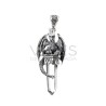 Ciondolo Drago Ali Aperte in Punta di Quarzo M in Argento Sterling 925-1