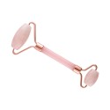 Masajeador de Cuarzo Rosa con Doble Rodillo