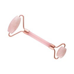 Massaggiatore in Quarzo Rosa con Doppio Rullo