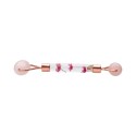 Rose Quartz Massager with Double Roller and Flowers