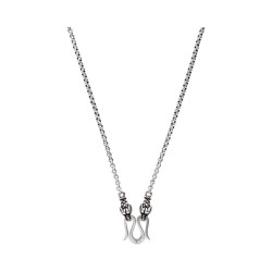 Catena Gotland 50 cm Teste di drago in Argento Sterling 925 (3 mm)