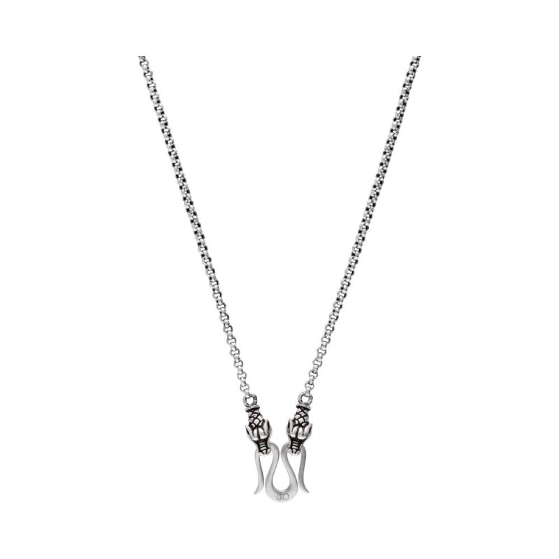 Catena Gotland 60 cm Teste di Drago in Argento 925 (3 mm)