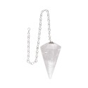 Pendule en quartz blanc facetté (1)
