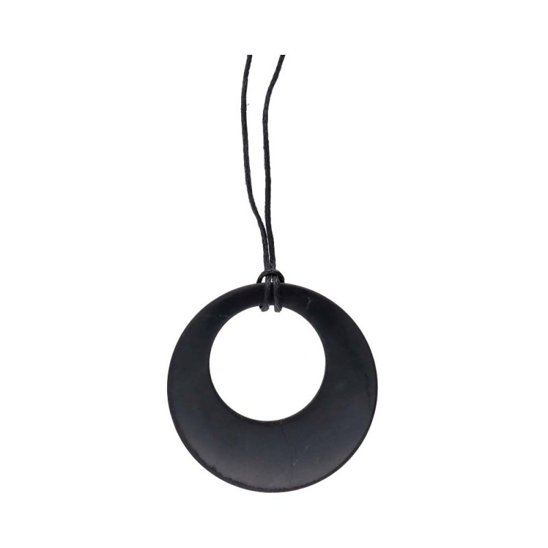Pendente in shungite con cerchio traforato