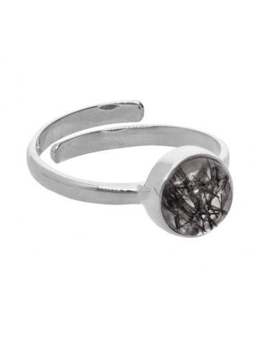 Tourmaline Quartz Circle Set in 925...