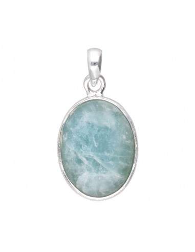 Conjunto Oval Aquamarine em Sterling...