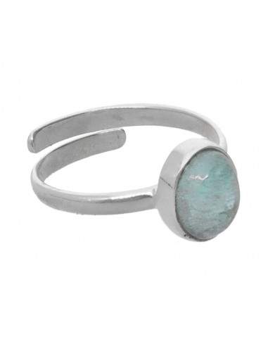 Aigue-marine ovale en argent 925