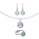 Ensemble cercle d'aigue-marine en argent sterling 925