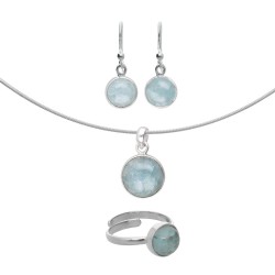 Set Anello in Acquamarina in Argento Sterling 925