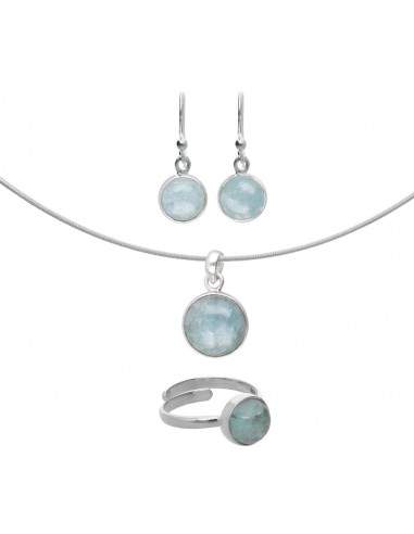 Set cerchio di acquamarina in argento...
