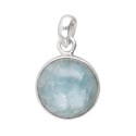 Aquamarine Circle Set in Sterling Silver 925