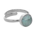 Conjunto Círculo de Aguamarina en Plata de Ley 925
