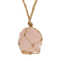 Pendente di Quarzo Rosa Grezzo