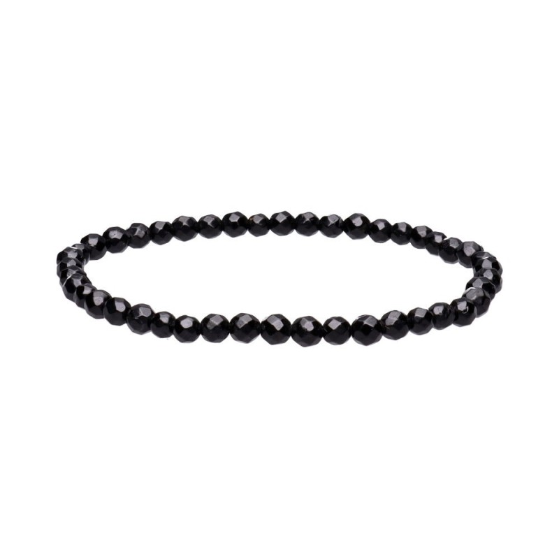 Bracciale Facettato in Tormalina Nera 4mm