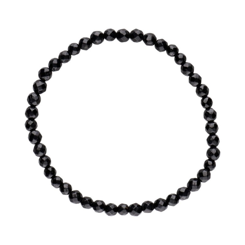 Bracciale Facettato in Tormalina Nera 4mm