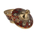 Grand encensoir en bronze avec gravures colorées (INB-523)