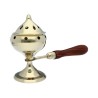 Incensario Pequeño de Bronce con Asa de Madera (INB-540)