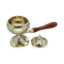 Incensario Pequeño de Bronce con Asa de Madera (INB-540)
