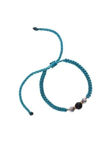 Bracciale in filo colorato con minerali