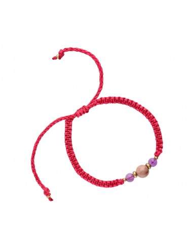 Bracciale in filo colorato con minerali