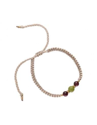 Bracciale in filo colorato con minerali