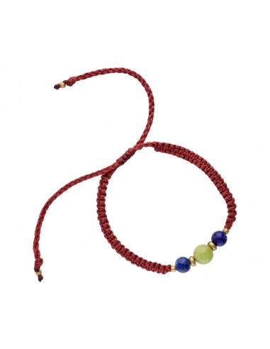 Bracciale in filo colorato con minerali