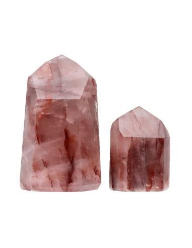 Punte lucidate di quarzo ematoide rosso