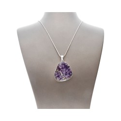 Pingente de Ametista Druze em Sterling Silver 925 (U83)