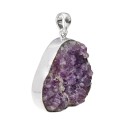 Amethyst Druse Pendant in 925 Sterling Silver (U83)