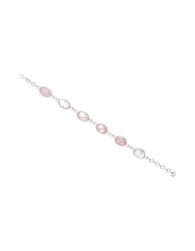 Bracciale in quarzo rosa di medie...