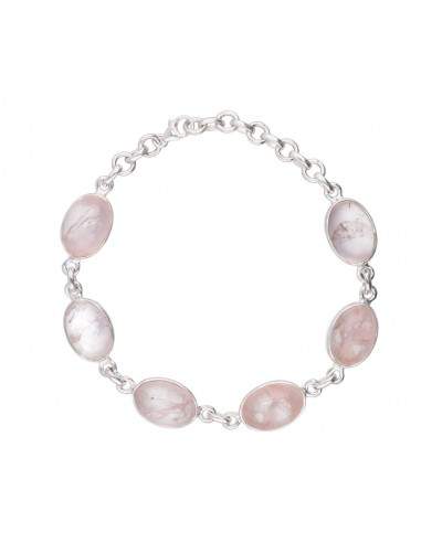 Bracciale in quarzo rosa di medie...