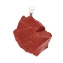 Pendentif en argent plaqué Jaspe rouge brut