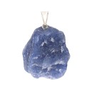 Pendente di Quarzo Blu Grezzo con Bagno d'Argento