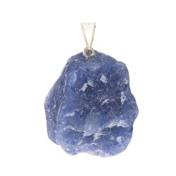 Pendente di Quarzo Blu Grezzo con Bagno d'Argento