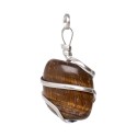 Tiger Eye Pendant with Silver Plated Spiral