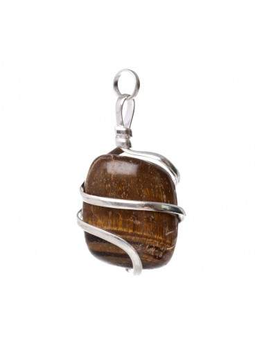 Tiger Eye Pendant with Silver Plated...