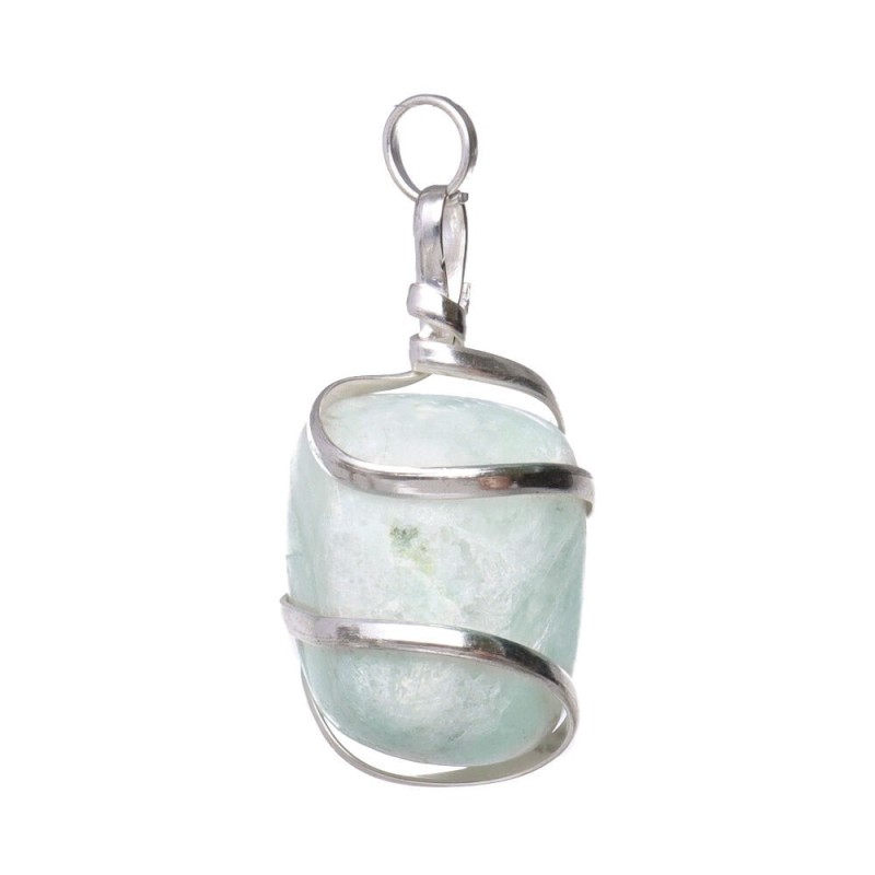 Pendente in Amazonite con Spirale in Bagno d'Argento