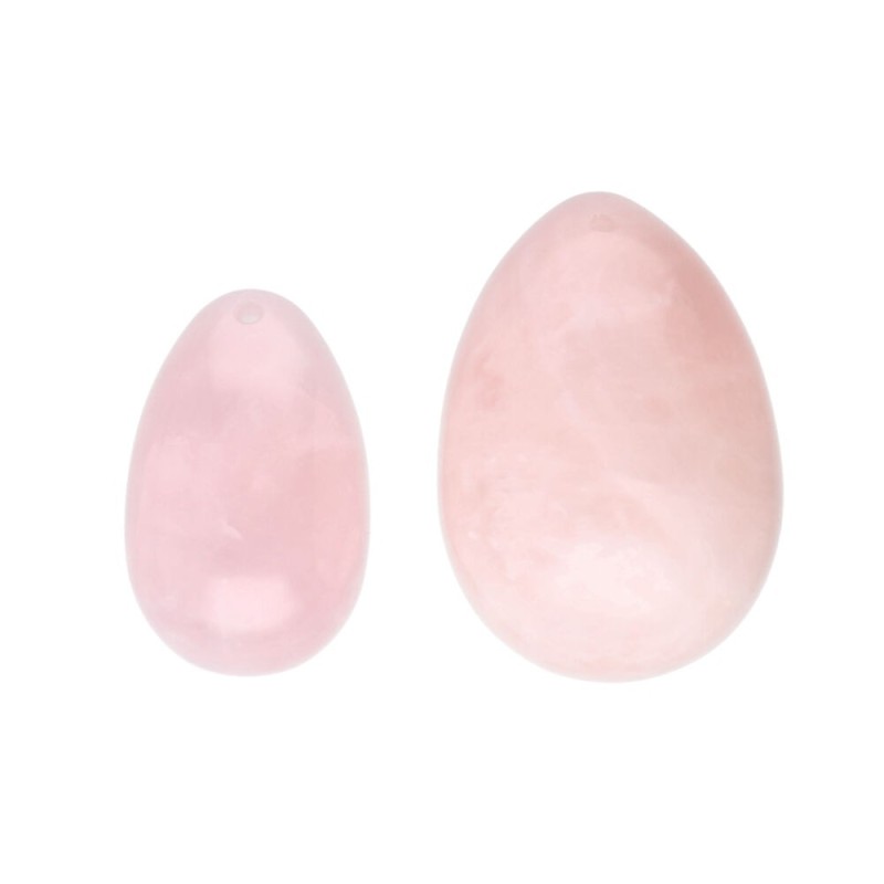 Uovo Yoni Piccolo in Quarzo Rosa con Foro A