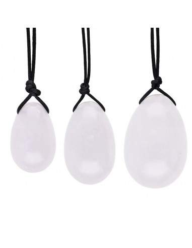 Pack Quartz Yoni Ovos Branco com Furo